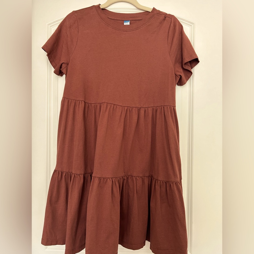Cocoa Brown, Tiered, Mini Dress - Size Medium